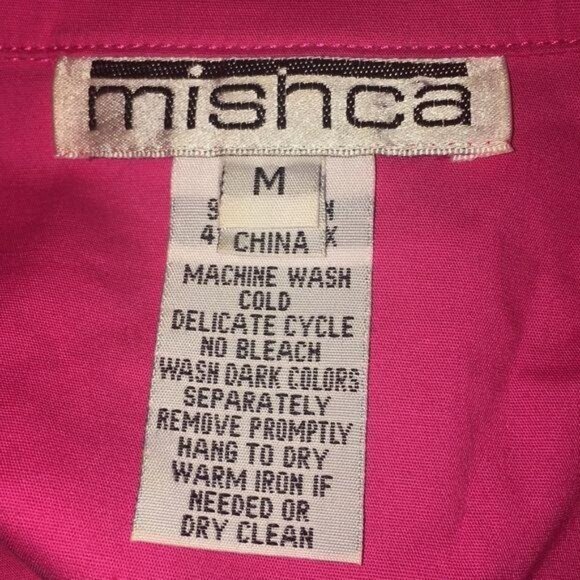 Mishca Womens Pink Sleeveless Button-Up Collared Blouse M - Picture 3 of 4